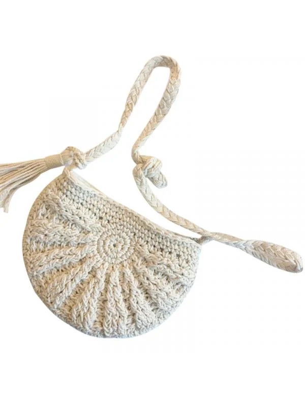 Topumt Half Moon Straw Women Summer Rattan Handmade Woven Beach Bohemia Cross Body Bag - Walmart.... | Walmart (US)