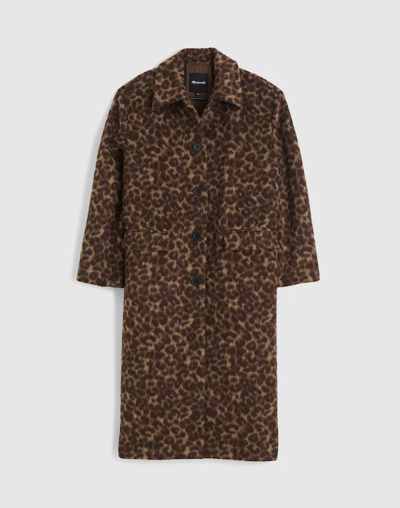 Single-Breasted Topcoat in Leopard Print | Madewell