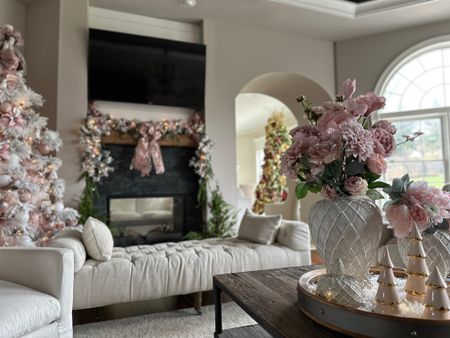 Blush holiday tree and family room. Pink and white tones create a beautiful inviting and serene room #christmas 2022

#LTKHoliday #LTKSeasonal #LTKhome