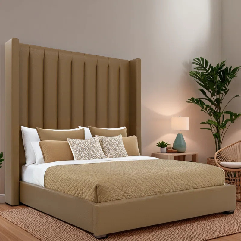 Vegan Leather Wingback Bed | Wayfair North America