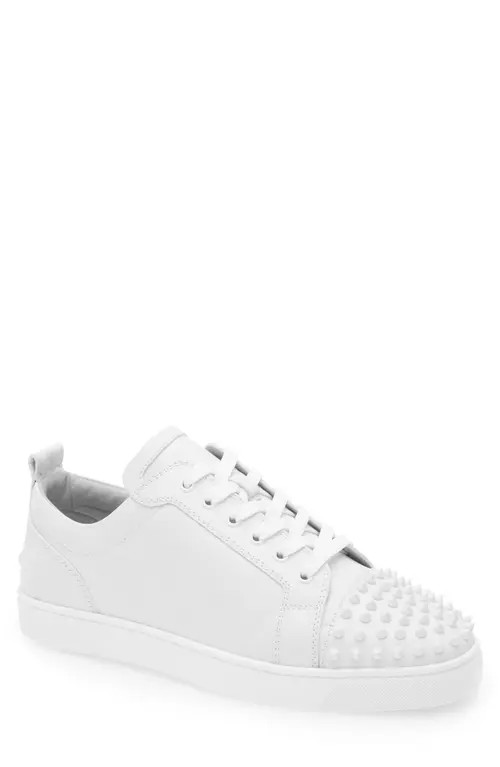 Christian Louboutin Louis Junior Spikes Sneaker in White at Nordstrom, Size 10.5Us | Nordstrom