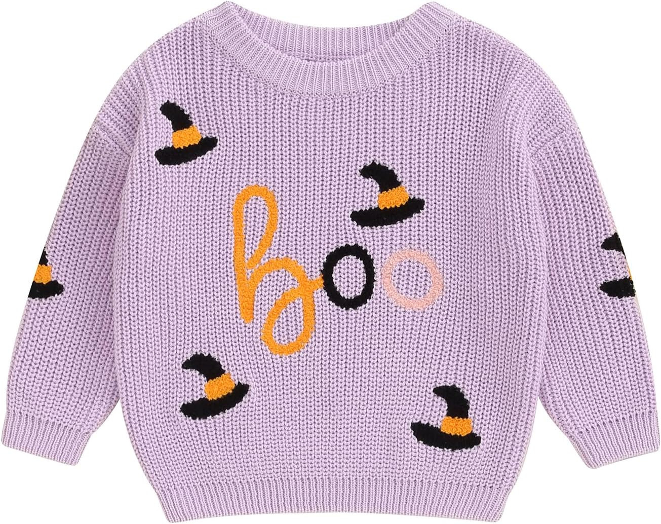 MAYUMMPY Toddler Boy Girl Halloween Pumpkin Sweater Warm Pullover Sweatshirt Knitwear Knitted Fall Winter Baby Clothes | Amazon (US)