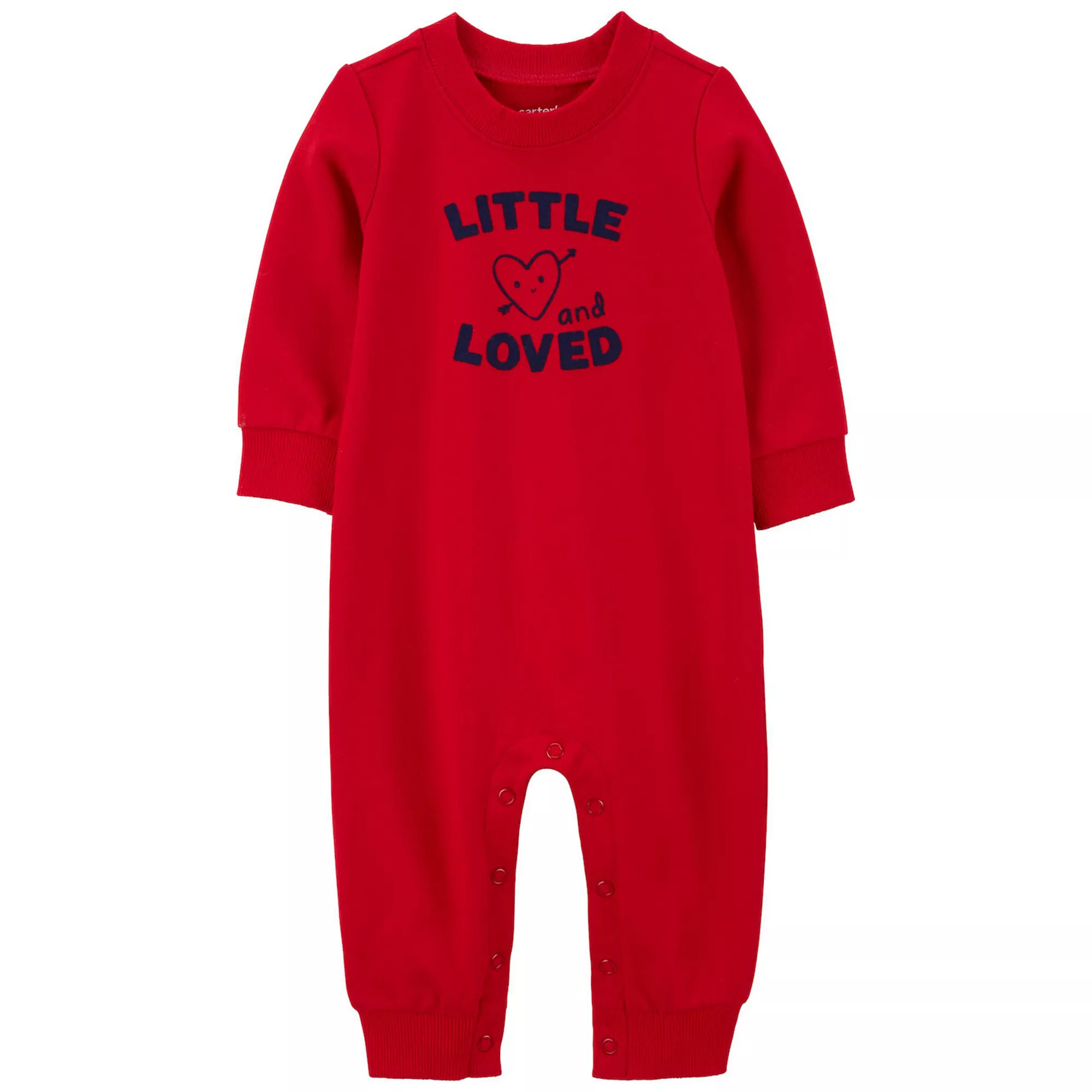 Baby Carter's Heart French Terry Long-Sleeve Jumpsuit | Kohl's