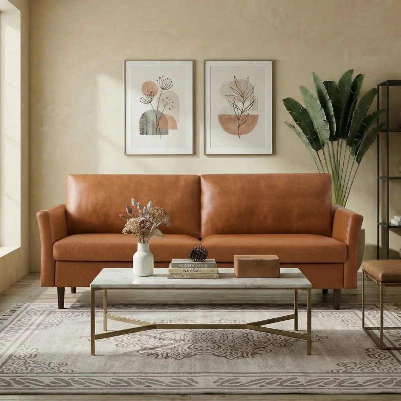Bobur 80.3'' Faux Leather Sofa | Wayfair North America