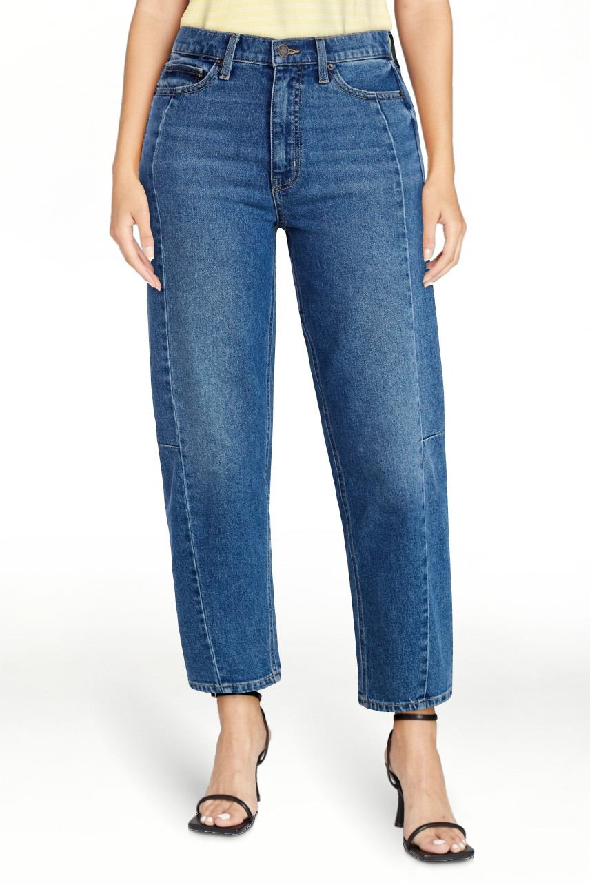 Time and Tru Women's High Rise Barrel Jeans, 28" Inseam, Sizes 0-20 | Walmart (US)