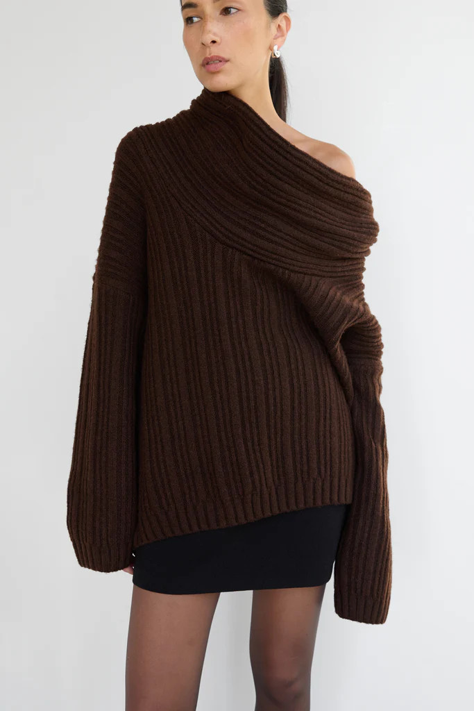 OVERSIZED SLOUCHY OFF THE SHOULDER SWEATER | OAK + FORT