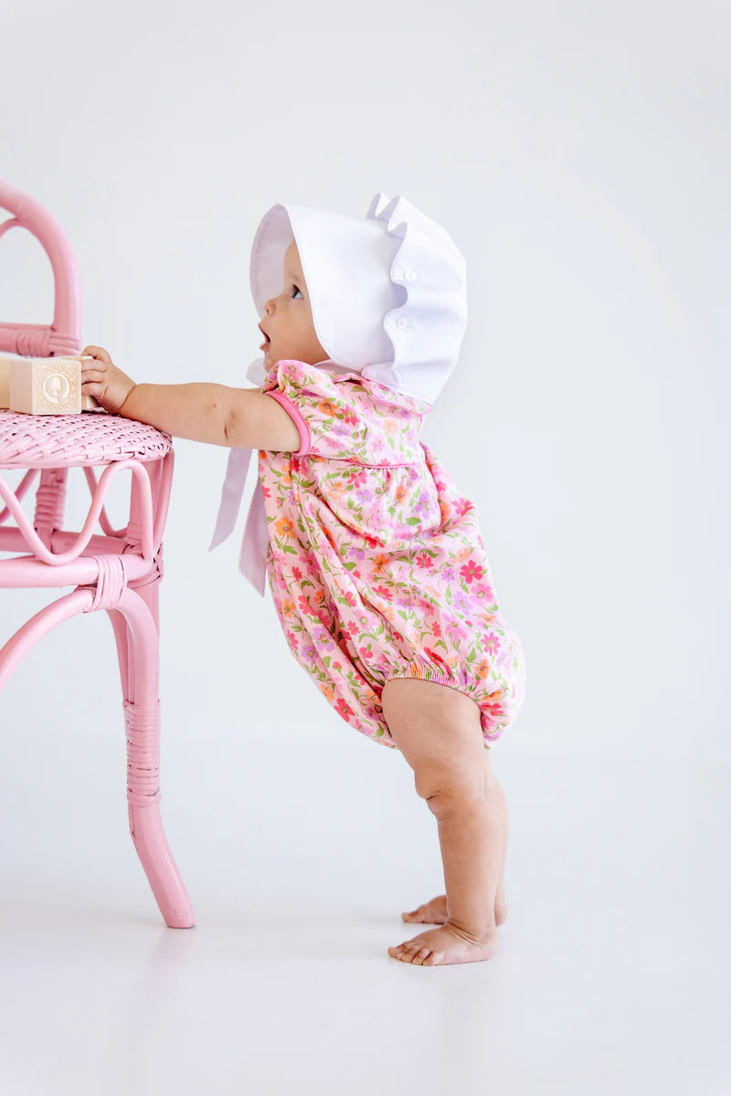 Ramona Ruffle Bubble - Grand Cayman Gardens with Romany Rose | The Beaufort Bonnet Company