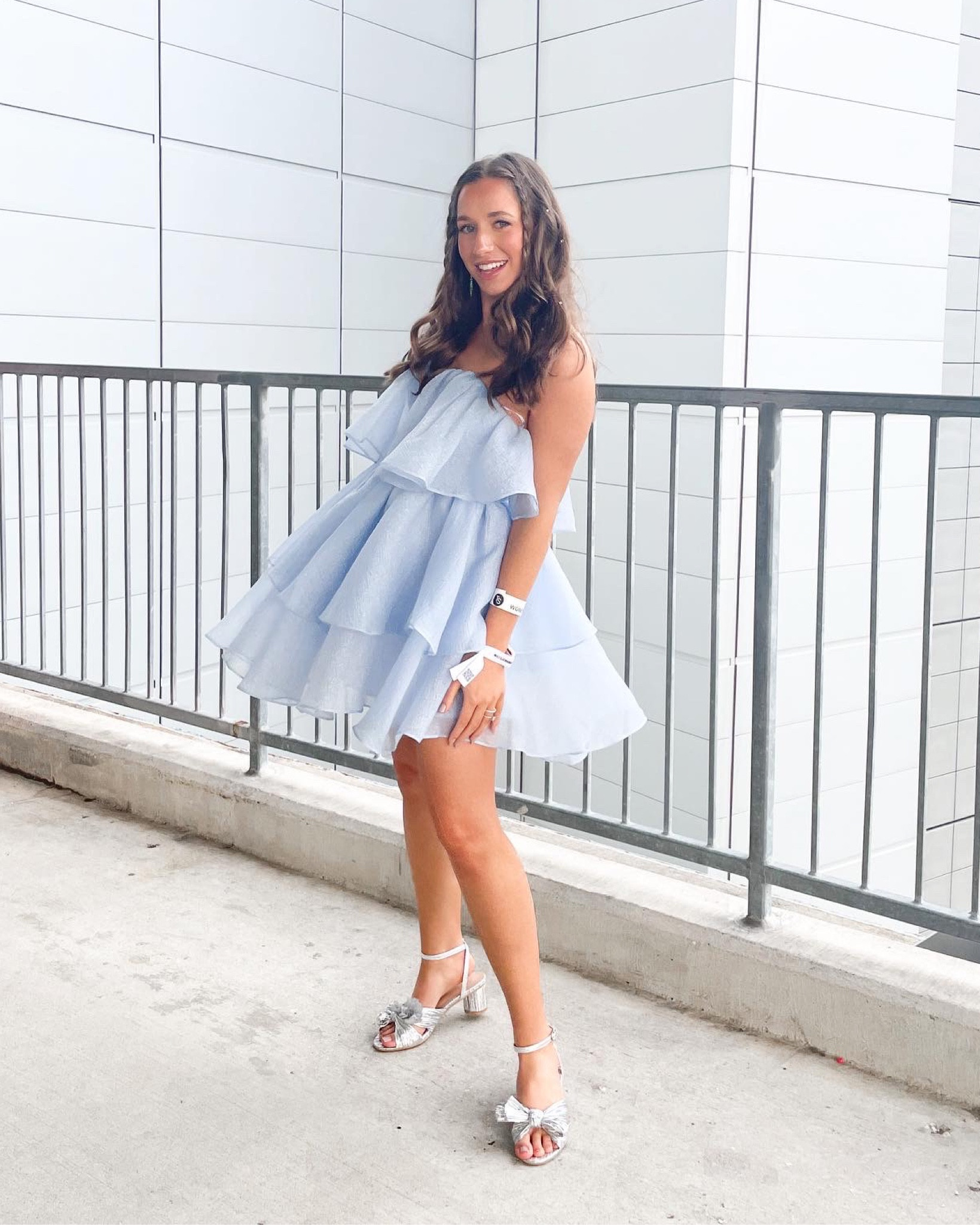 Taylor Swift Eras Tour outfit inspiration! Obsessed with this blue ruffled mini dress (that has undertones of sparkles!) for a Fearless x Lover x Speak Now situation! Also linking my sparkly Loeffler Randall dupes, my bow earrings, and a few sparkly makeup must haves!

#erasoutfit #erastourinspiration #taylorswift #concertoutfit #weddingguestdress #partydress #minidress #femininedress #sparklyaccessories #sparklyshoes #silverearrings #amazonfashion #asos 

#LTKFestival #LTKwedding #LTKbeauty