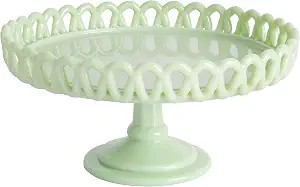 Martha Stewart Highbrook 8.5" Handmade Jadeite Glass Cake Stand | Amazon (US)