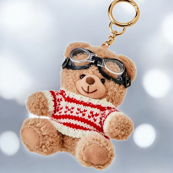 NEW Cozy Brown Teddy Bear with Red Sweater Bag Charm 4"LX3.5"W NWT | Poshmark