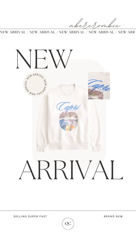 Abercrombie new arrival, it’s selling SO fast! 🤩 I am obsessed with this sweatshirt! So cute — love this Abercrombie vacation series — I’m 5’9” 38D size 12 xl & ordered an XL! 

#LTKfindsunder100 #LTKSeasonal #LTKmidsize