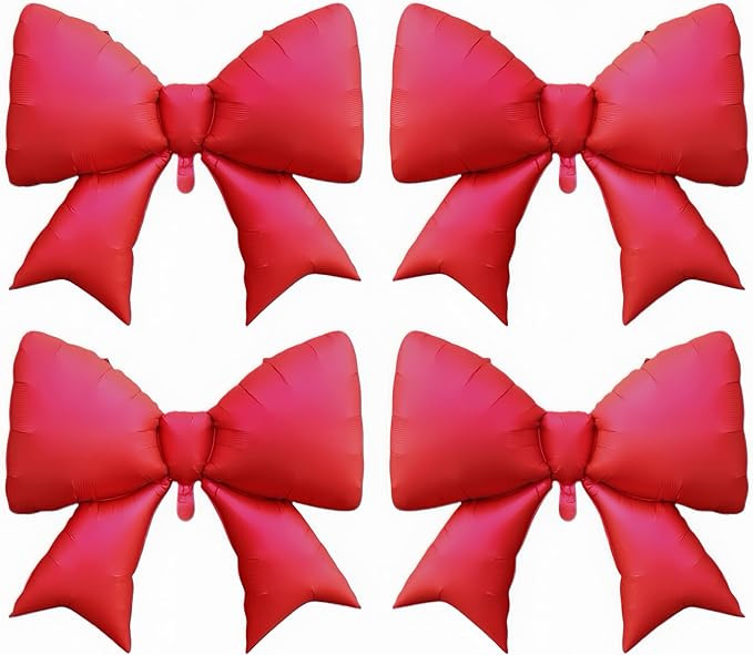 4Pcs Giant Red Bow Balloons for Valentine's Day 38 Inch/coquette Red Bowknot Ribbons Balloon/Bow-... | Amazon (US)