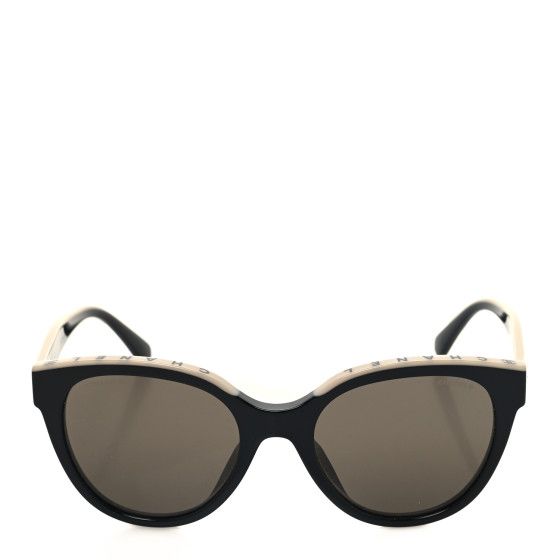 Chanel Acetate CC Butterfly Sunglasses 5414-A Black Beige | FASHIONPHILE (US)