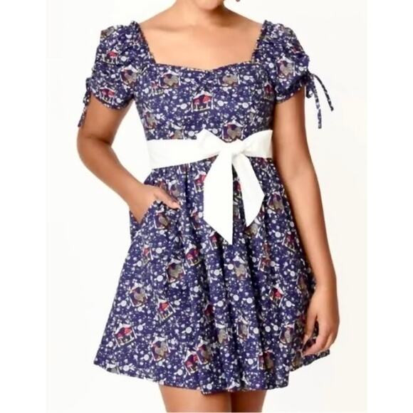 Unique Vintage Navy Dakota Flare Whimsical Botanical Mushroom Dress Small | Poshmark