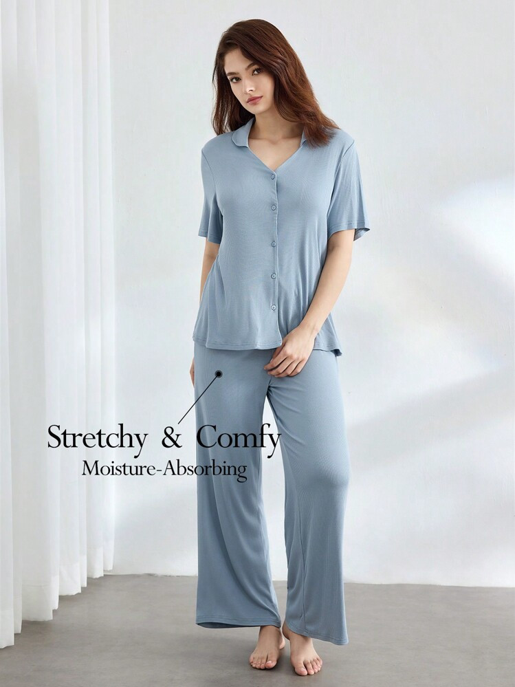Button Up Pajama Set | SHEIN