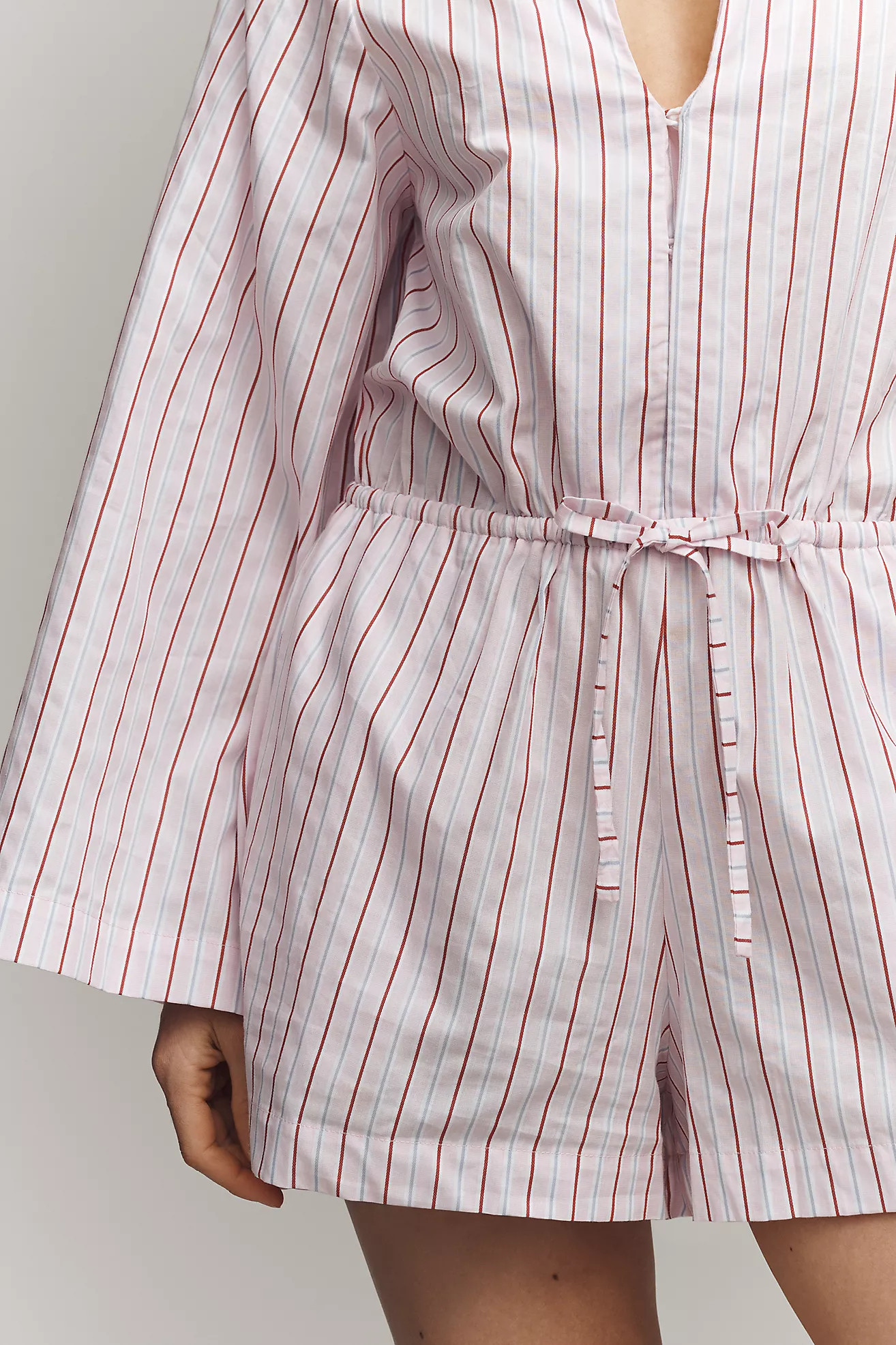 Faithfull Aksel Long-Sleeve V-Neck Romper | Anthropologie (US)