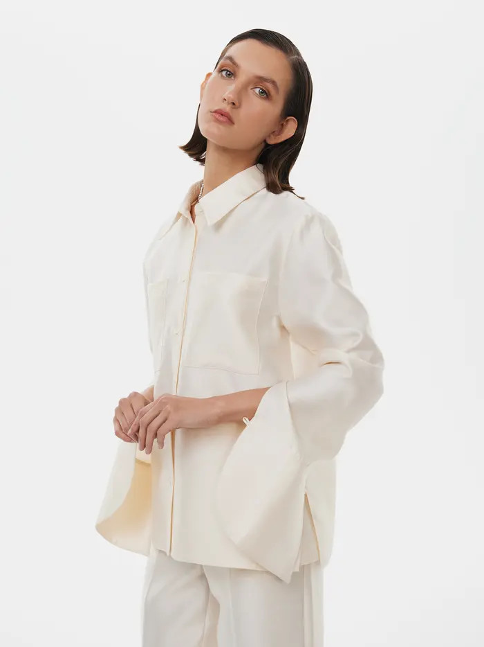 Silk-Wool Blend Fitted Shirt | Nordstrom