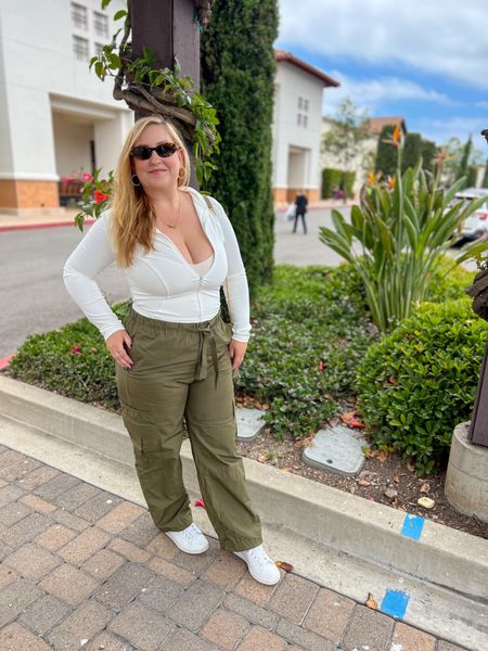 Parachute cargo pants for the win!
Also this long sleeve zip up comes in multiple colors and is such a steal from Amazon! 
Wearing size L both 

#LTKStyleTip #LTKFindsUnder100 #LTKMidsize
