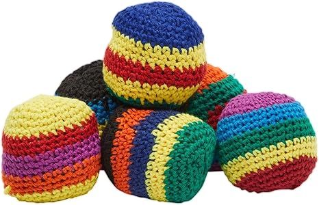 BLUE PANDA 6 Pack Bean Bag Balls, Knitted Cotton Foot Bag Juggling Sacks for Party Favors, Goodie... | Amazon (US)