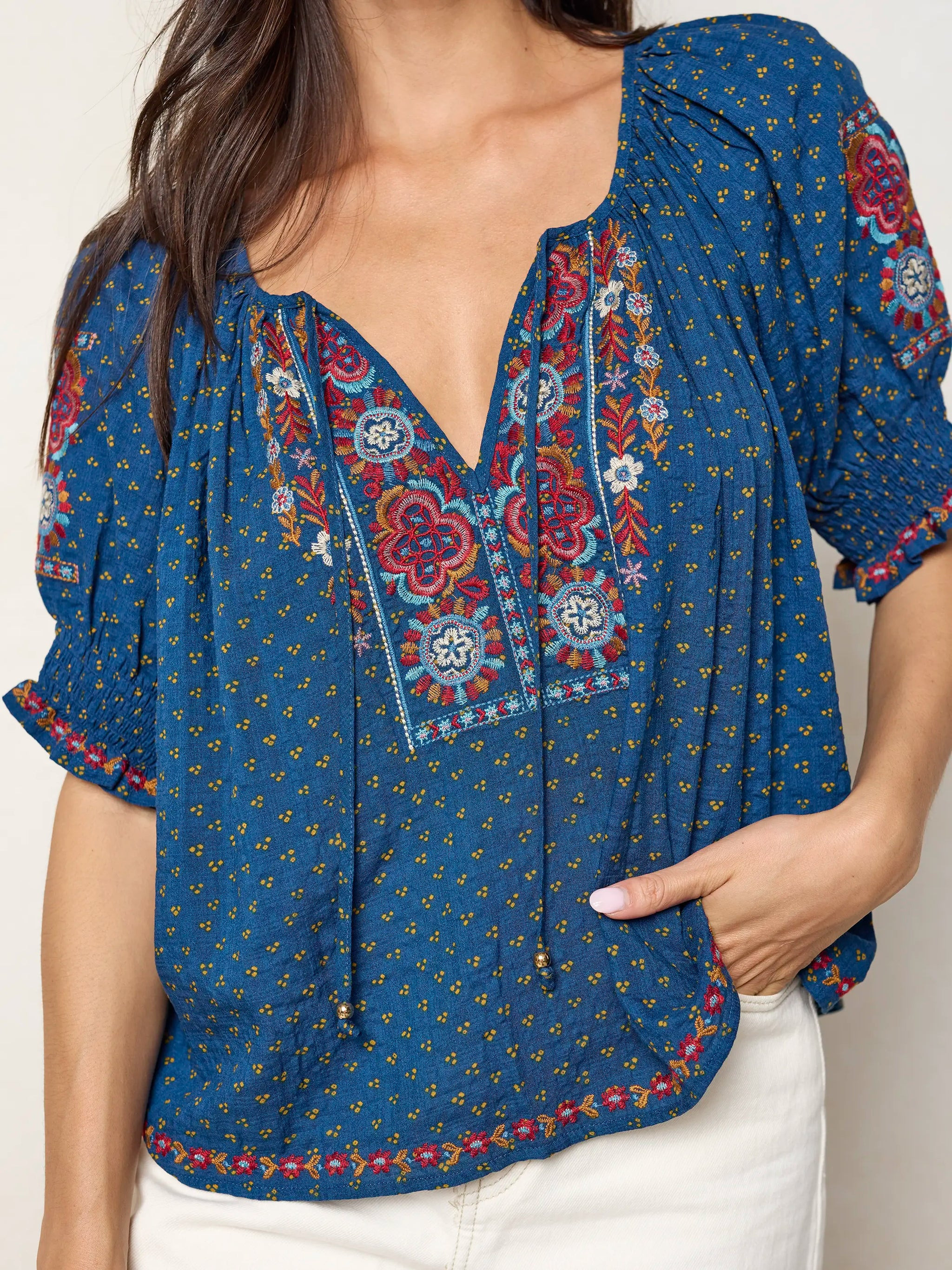 April Embroidered Top | Natural Life
