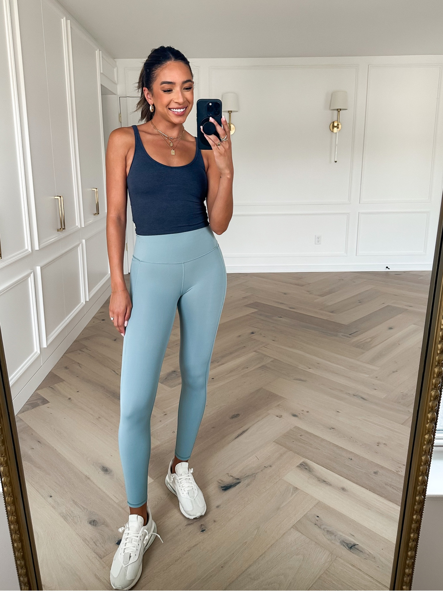 Vuori faves! Workout tank has built in shelf with removable padding and the cutest back! Size XS fits me perfectly. Wearing a Small in blue leggings - they have a side pocket and are perfect for high intensity workouts 

#LTKunder100 #LTKfit #LTKstyletip