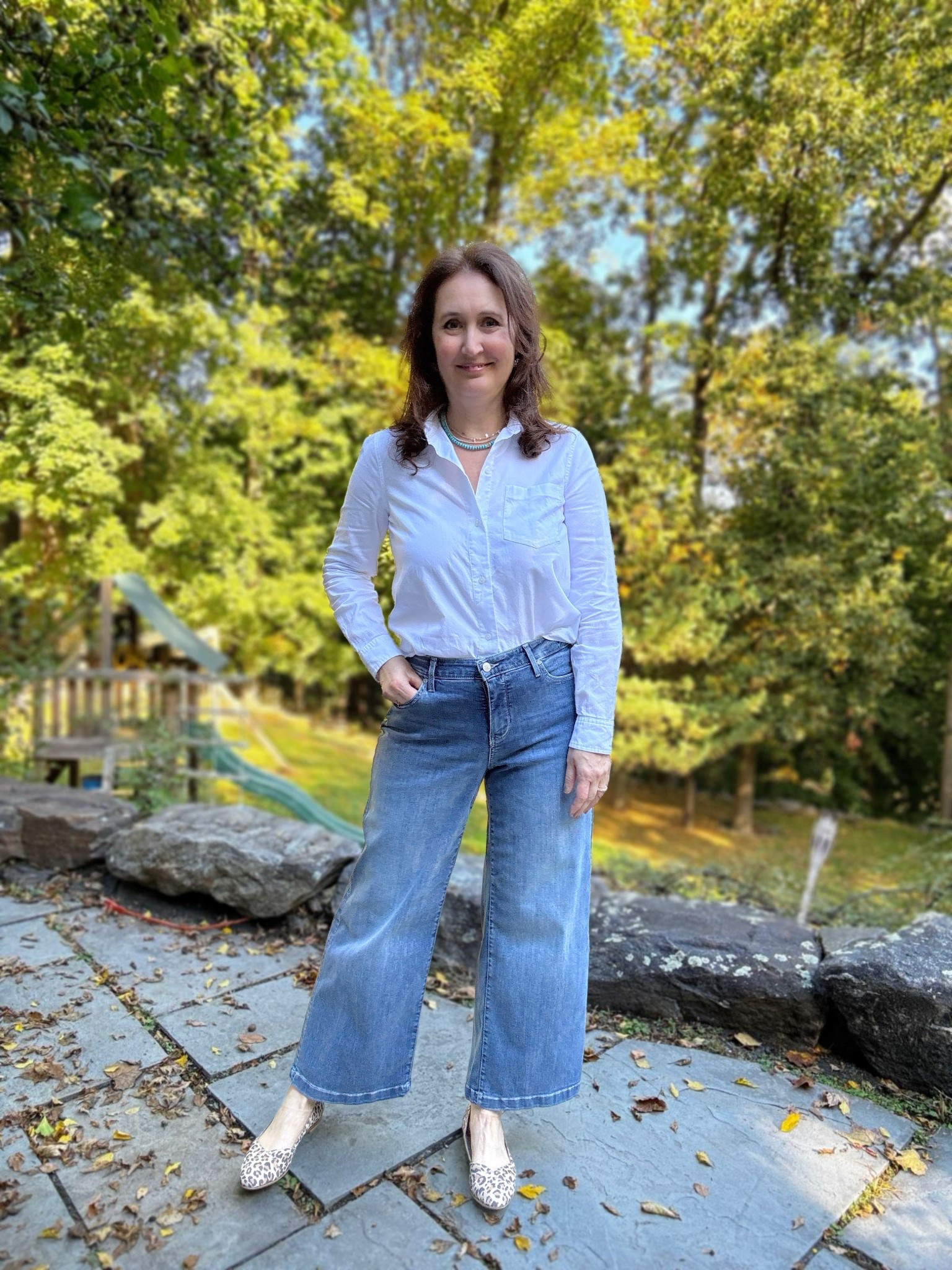 Denim and white shirt 
Code BF20 on jewelry 

#LTKFindsUnder100 #LTKPlusSize #LTKMidsize