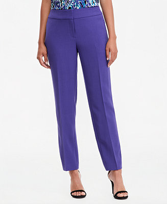 Women's Ava Straight Leg Crepe Mid-Rise Pants | Macy's