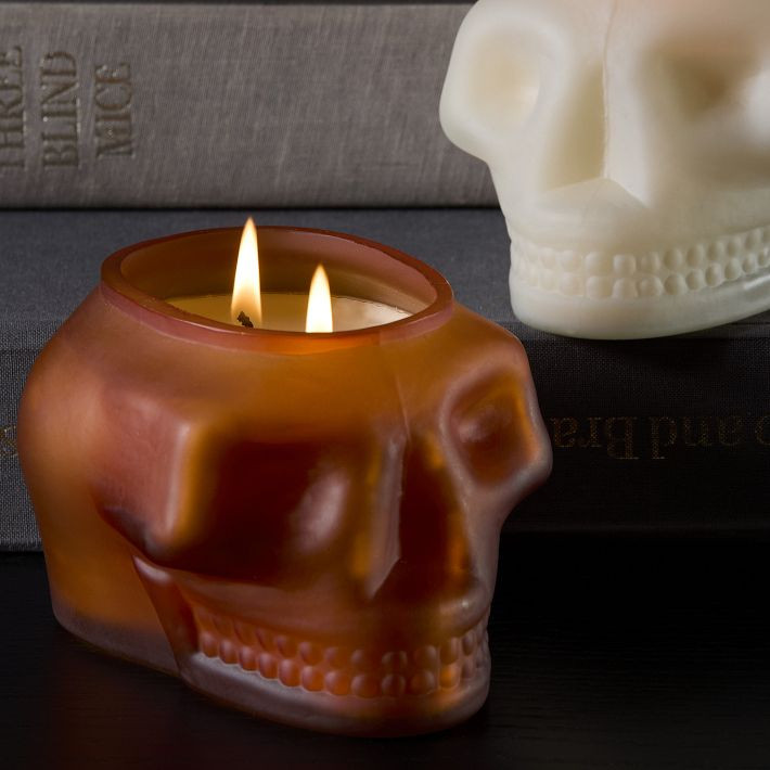 Spooky Skull Filled Glass Candles | West Elm (US)