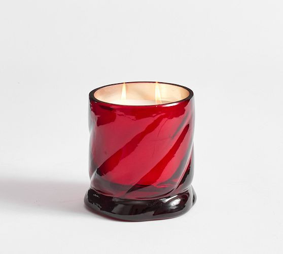 Twisted Glass Candle - Fireside Cinnamon | Pottery Barn (US)