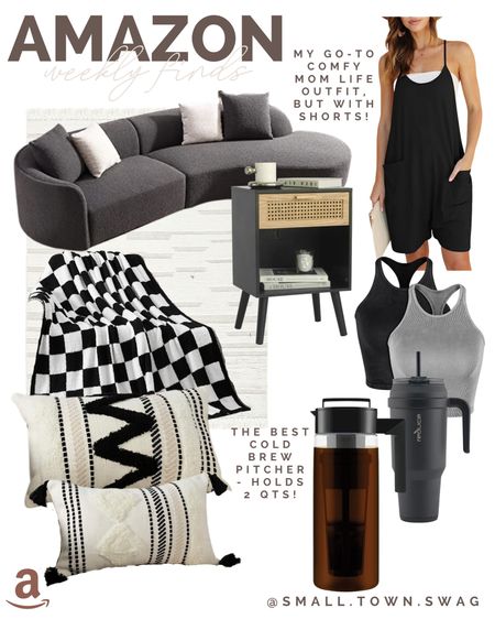 Black and white amazon home and fashion finds!

Amazon romper // free people // hot shot onesie // free people look for less // ribbed tank // Amazon style // Amazon fashion // Amazon clothes // Amazon furniture // couch sofa // bedside table // nightstand // bedroom // living // home decor // fall home // home refresh // pillows // boho style // barefoot dreams blanket // modern home // boho home decor // comfy style // comfy mom life // comfy casual // mom style // fall outfits // summer outfits // tumbler// reduce
Tumbler // cold brew coffee maker // Stanley // Barbie // country concert 

#LTKhome #LTKBacktoSchool #LTKFitness