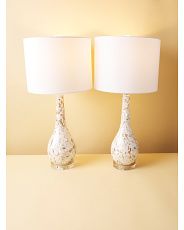 2pk 28in Mother Of Peal Long Neck Table Lamp Set | HomeGoods