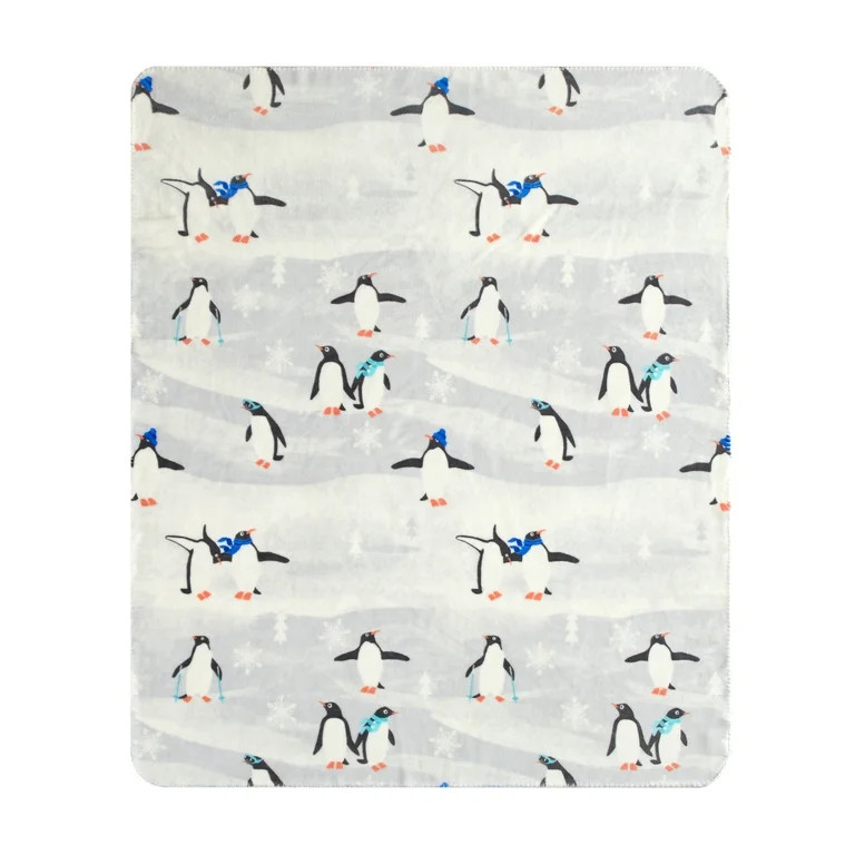 Holiday Time Plush Throw Penguin, 50" x 60" inches, off-White Polyester, Machine Washable - Walma... | Walmart (US)