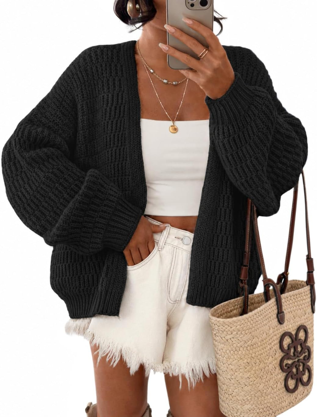 ZESICA Women's Chunky Open Front Knit Cardigan Sweaters | Amazon (US)