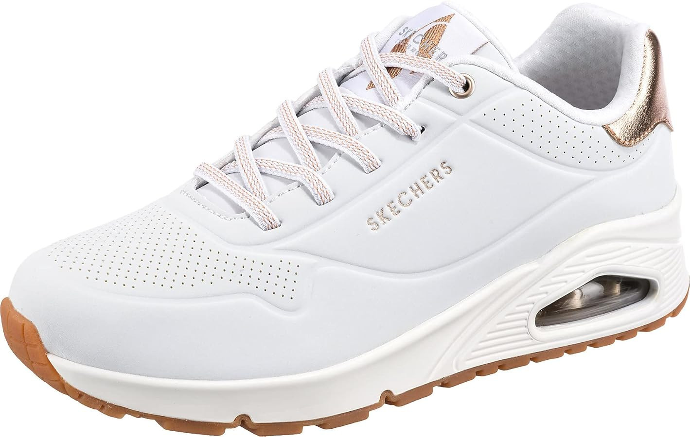 Skechers Women's Uno - Shimmer Away Wedge Slip-on Fashion Sneakers | Amazon (US)