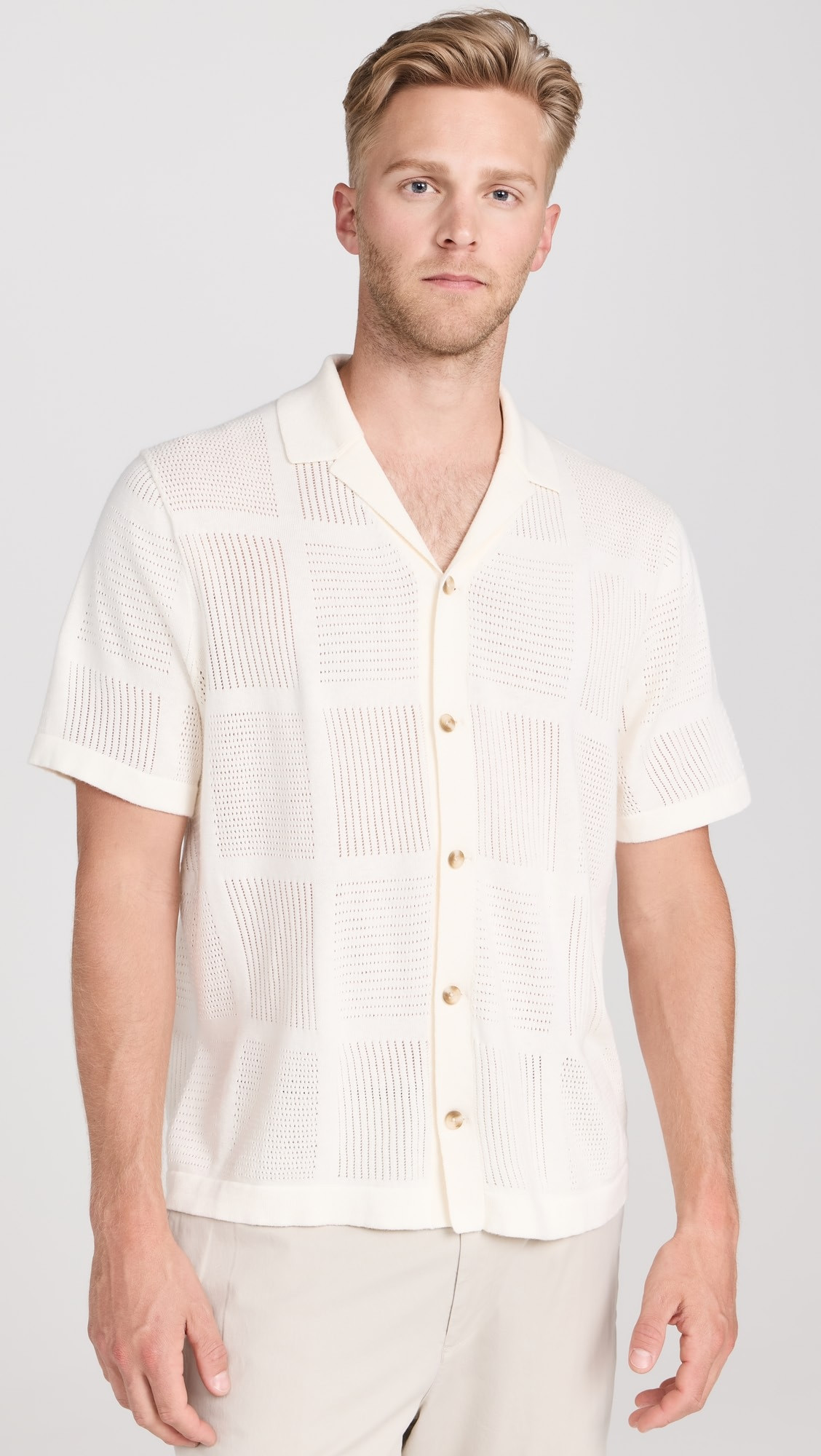 Patchwork Pointelle Button Down Sweater | Shopbop