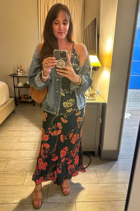 #Miami night two! Wore this pretty #anthropologie dress with a denim jacket over for that south beach breeze! #dress 

#LTKstyletip #LTKtravel #LTKover40