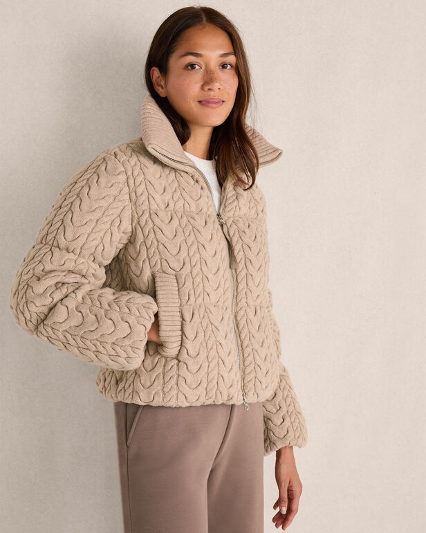 Varley Reggie Cable Knit Puffer Jacket | Haven Well Within