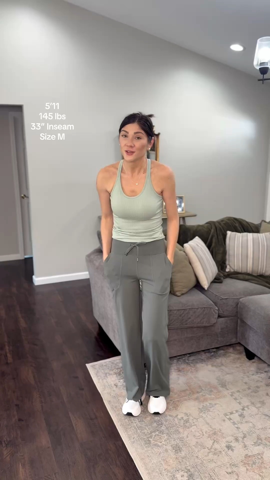 Wearing a M Extra Tall in lounge pants and a medium in the built in bra racerback. 5’11 145lbs. 

#LTKActive #LTKootd #LTKmomlife