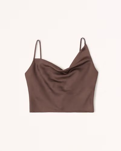 Satin Asymmetrical Cowlneck Cami | Abercrombie & Fitch (US)