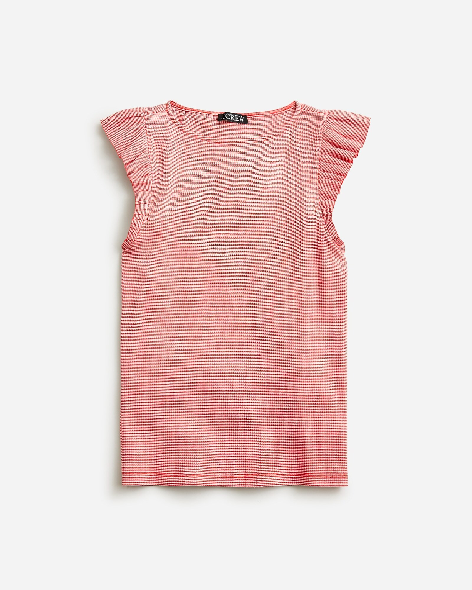 Vintage rib ruffle boatneck tank top in stripe | J. Crew US