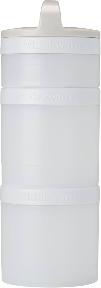 Whiskware Solid Snack Containers, 3 Stackable Snack Cups, Tan/White | Amazon (US)