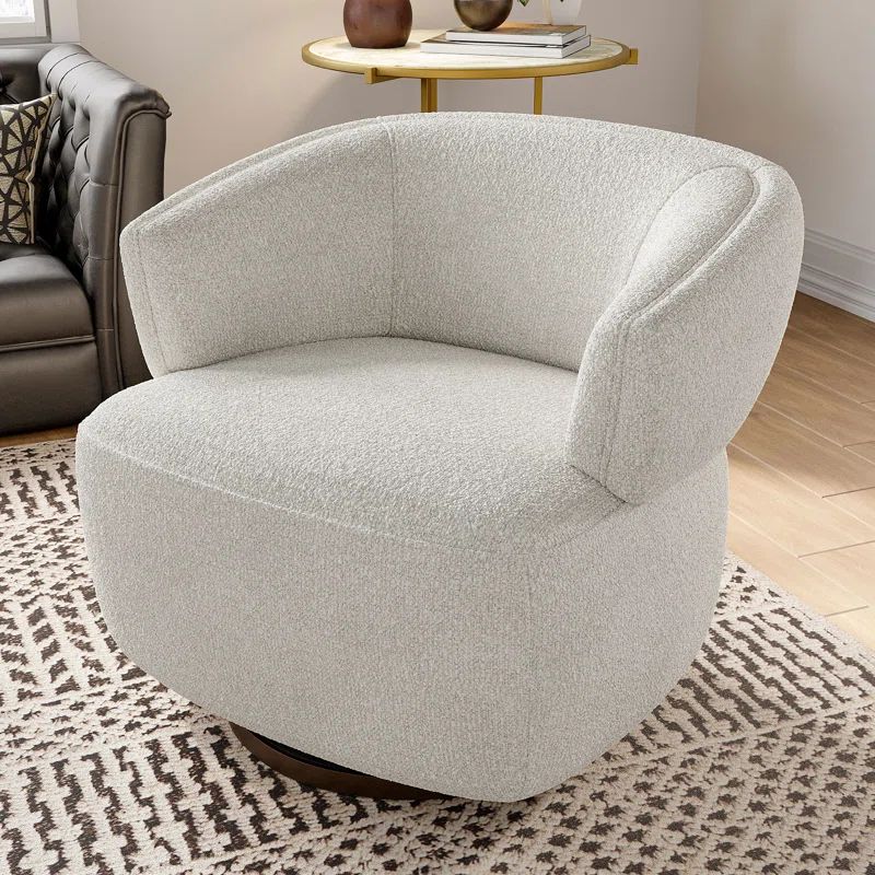 Carnley Fully Assembled Upholstered Swivel Barrel Chair | Wayfair North America