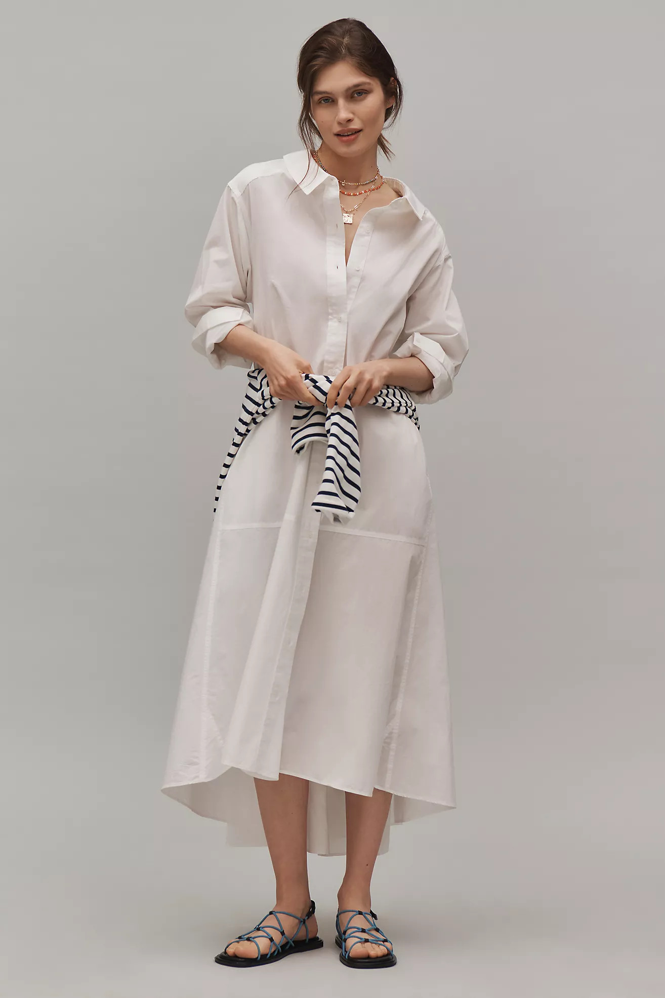 By Anthropologie Long-Sleeve Maxi Shirt Dress | Anthropologie (US)