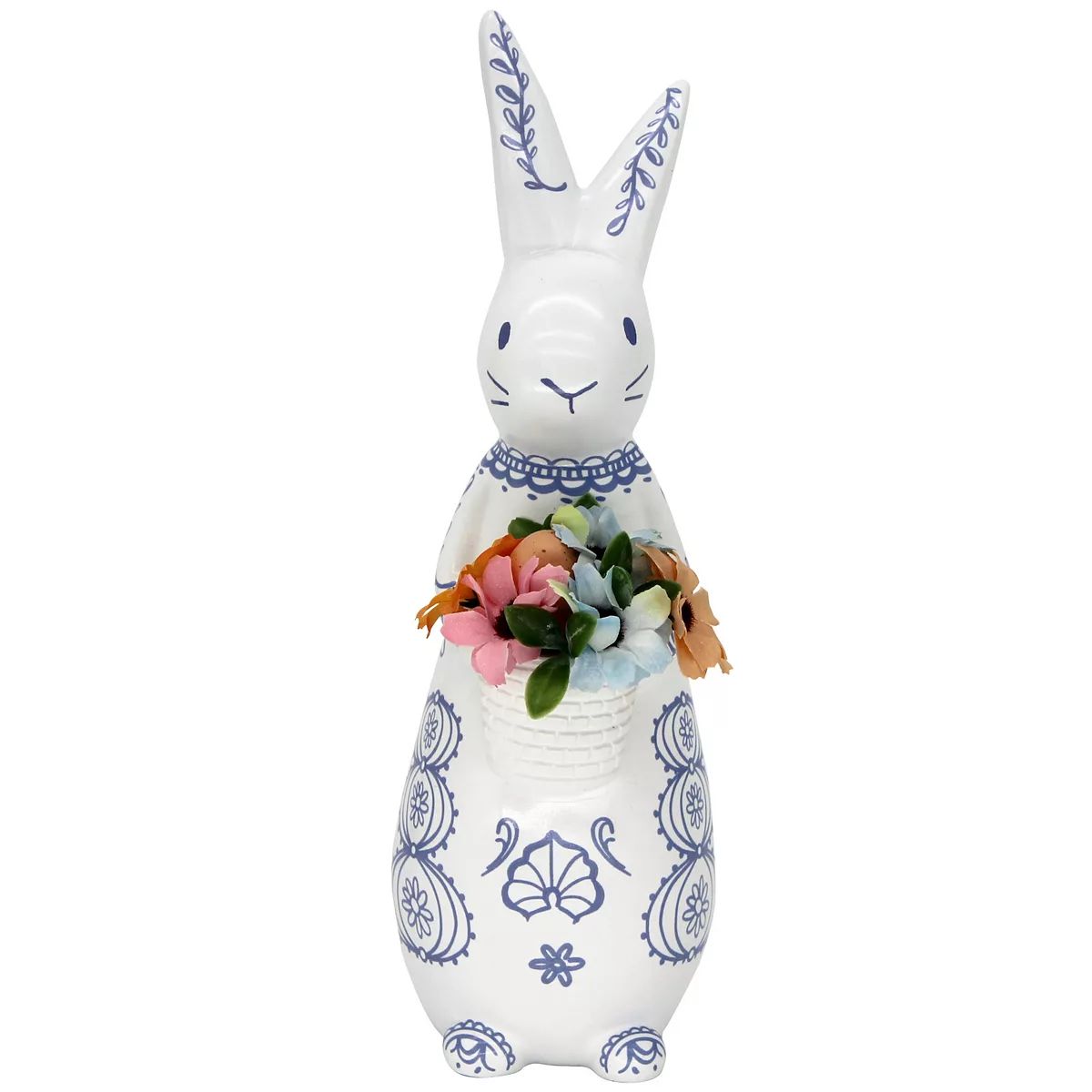 Celebrate Together™ Easter Folk Patterned Bunny With Faux Flowers Table Decor | Kohl's