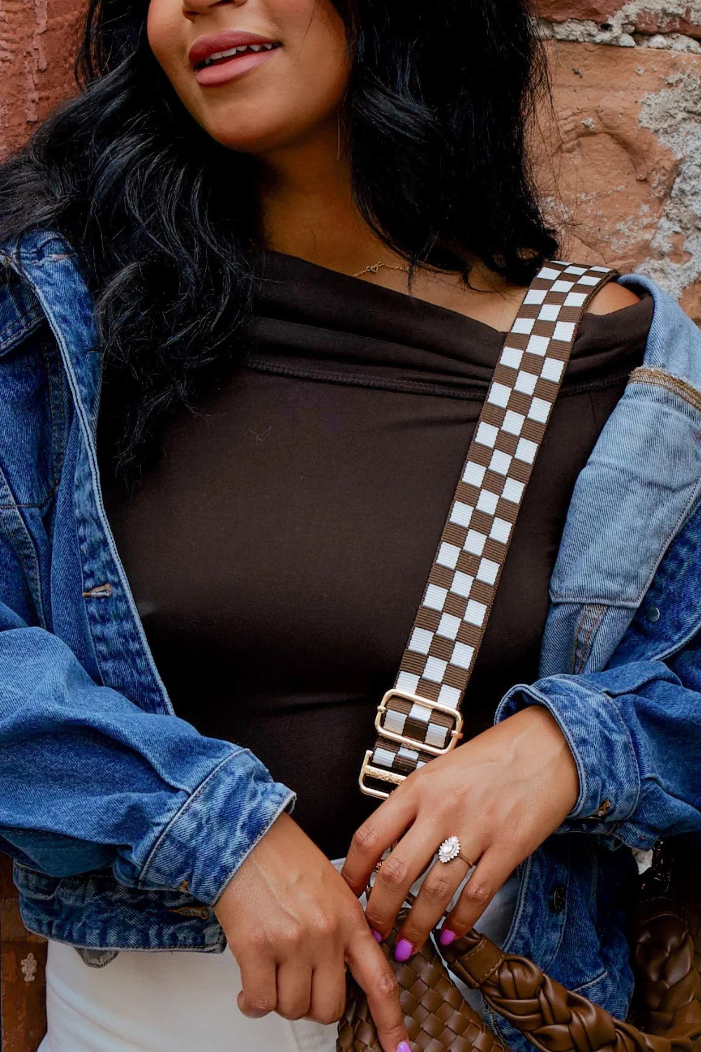 Lizzie Checkered Adjustable Bag Strap | modern+chic