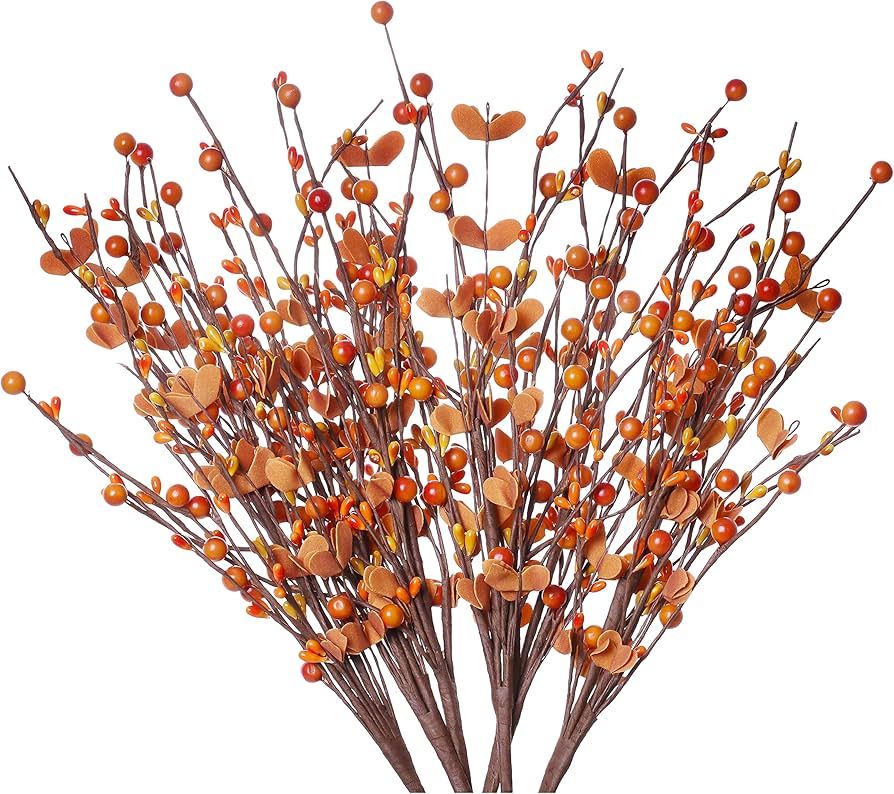 LLZLL 6PCS Fall Stems,17in/43cm Tall Artificial Fall Berry Picks Autumn Berry Spray for Flower Ar... | Amazon (US)