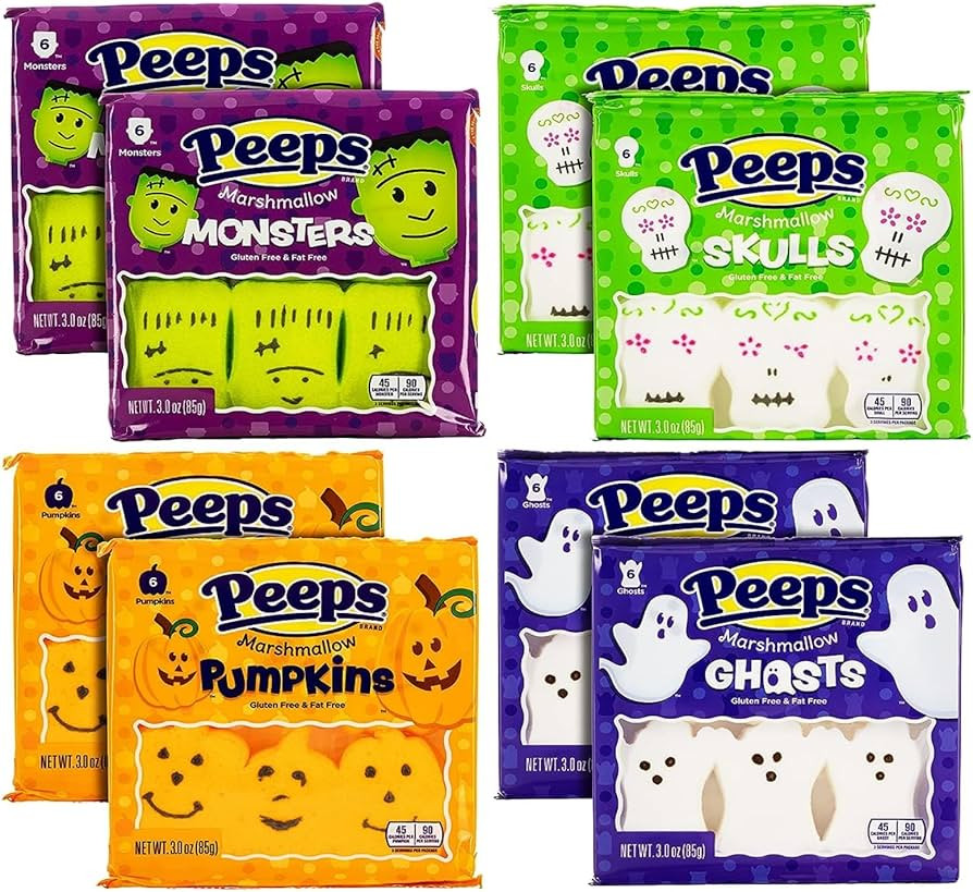 Peeps Marshmallows Variety Pack - 8 Packs - 2 Packs of Each - Monsters, Skulls, Ghosts, and Pumpk... | Amazon (US)