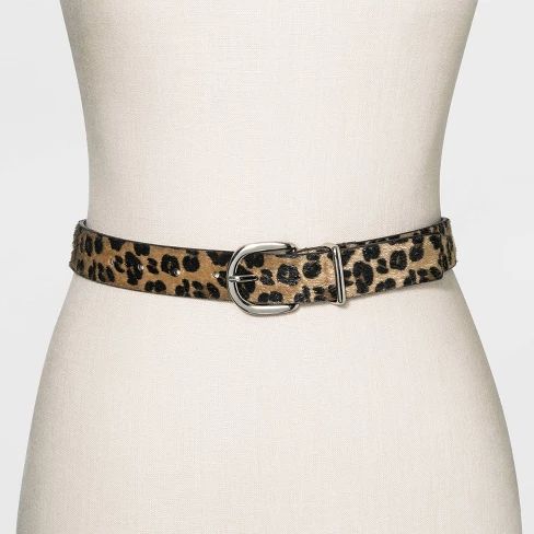 Women's Leopard Calf Hair Belt - Wild Fable™ Leopard | Target