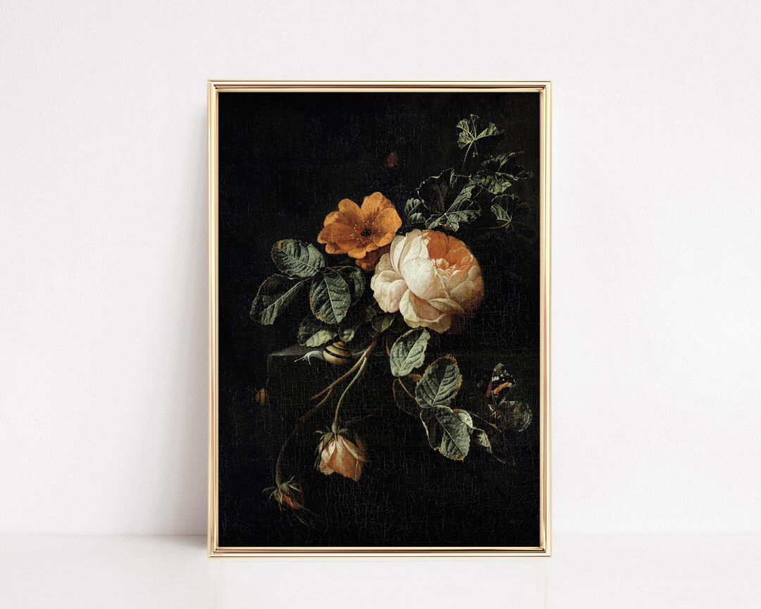 Dark Academia Decor Dark Vintage Botanical Print Fall Print Autumn Wall Decor Dark Academia Print... | Etsy (US)
