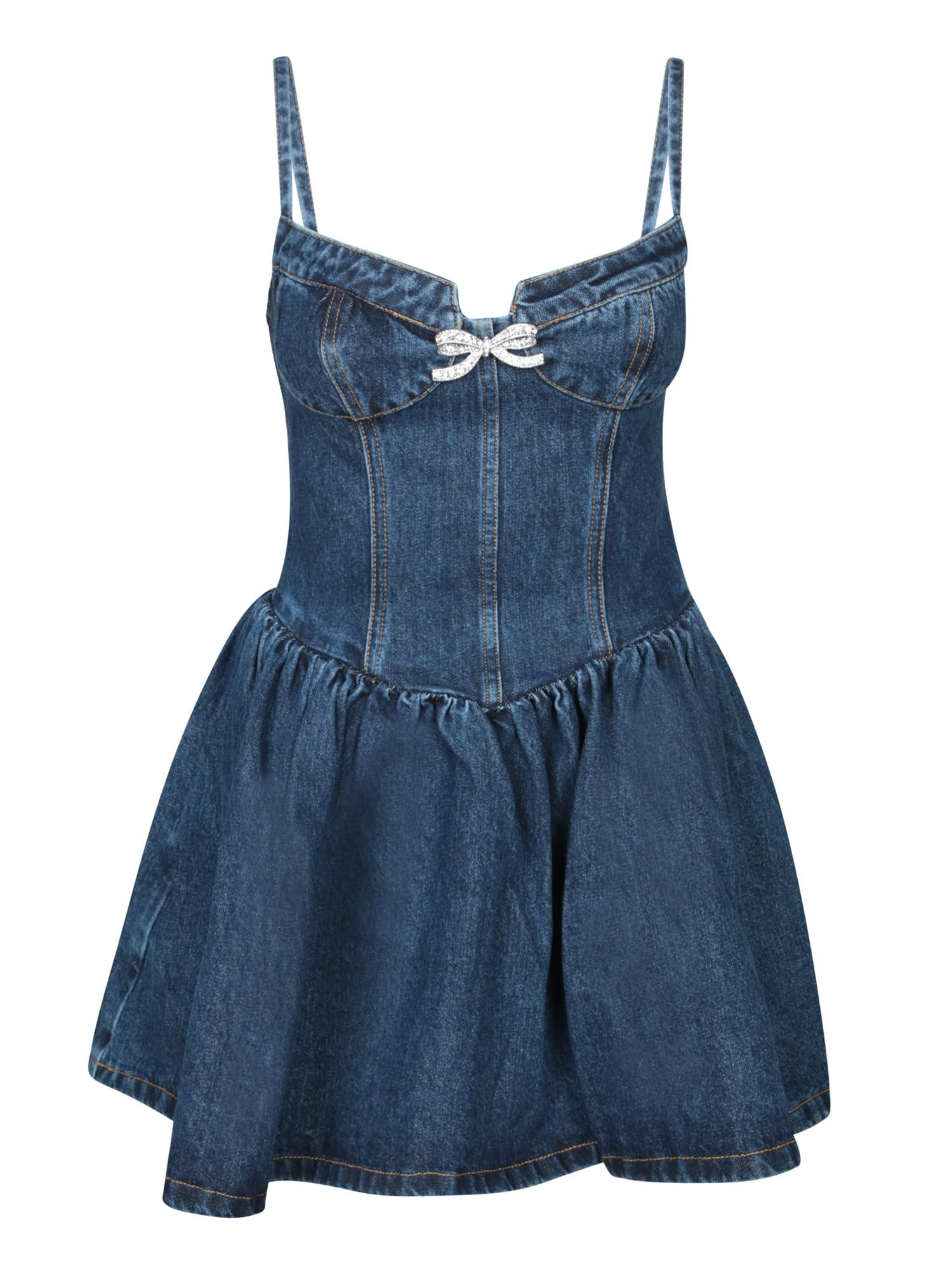 self-portrait Blue Denim Mini Dress | Italist.com US